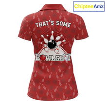 Load image into Gallery viewer, Customized Retro Bowling Team Shirts For Women That's some bowshit Funny Bowling Pattern Jerseys| Red NQS11509