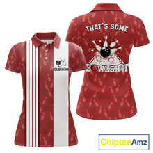 Load image into Gallery viewer, Customized Retro Bowling Team Shirts For Women That's some bowshit Funny Bowling Pattern Jerseys| Red NQS11509