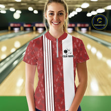 Load image into Gallery viewer, Customized Retro Bowling Team Shirts For Women That's some bowshit Funny Bowling Pattern Jerseys| Red NQS11509