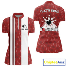 Load image into Gallery viewer, Customized Retro Bowling Team Shirts For Women That's some bowshit Funny Bowling Pattern Jerseys| Red NQS11509