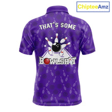 Load image into Gallery viewer, Custom Retro Bowling Team Shirts For Men That's some bowshit Funny Bowling Pattern Jerseys | Purple NQS11510