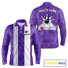 Load image into Gallery viewer, Custom Retro Bowling Team Shirts For Men That's some bowshit Funny Bowling Pattern Jerseys | Purple NQS11510