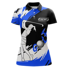 Load image into Gallery viewer, Women Golf Polo Shirts custom golf shirts for ladies golfer, gifts for golf lovers | Blue NQS9228