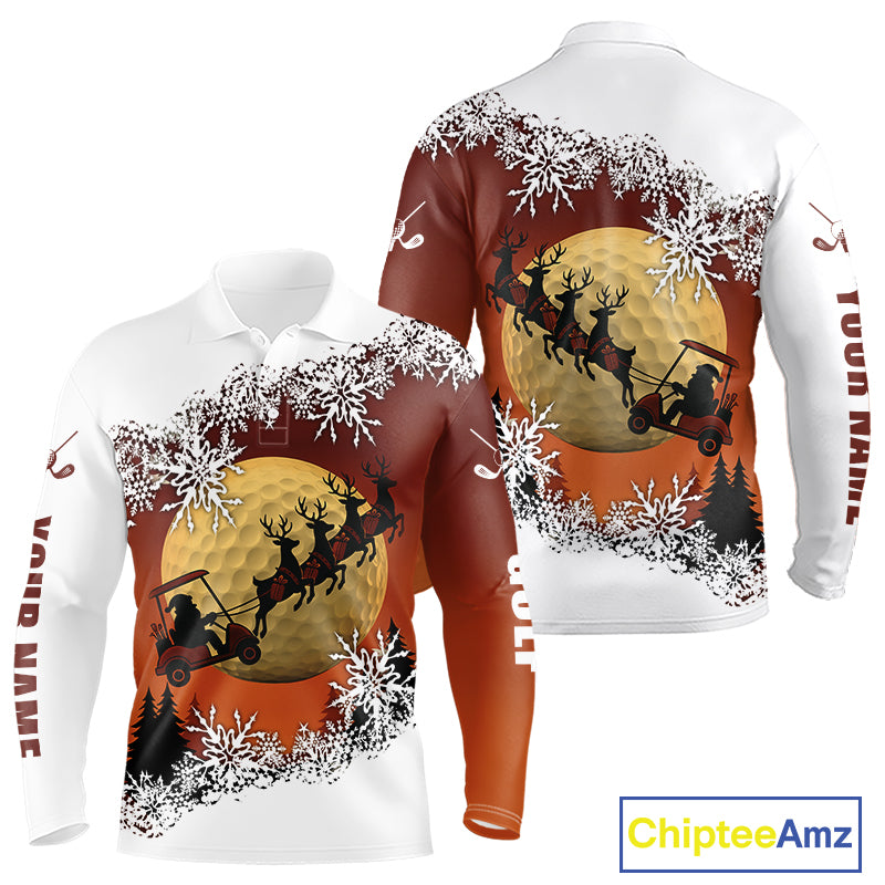 Christmas Golf Polo Shirts For Men Custom Mens Golf Outfit, Christmas Golf Gifts NQS10926