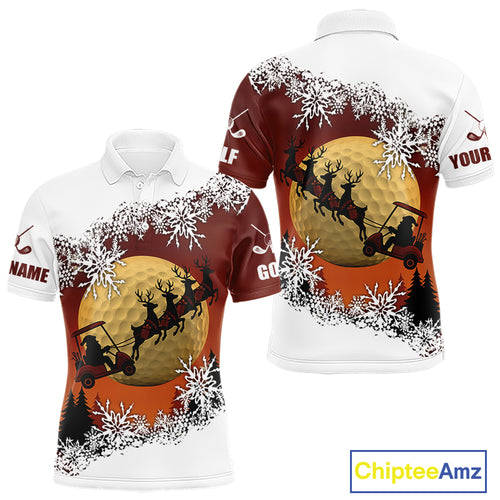 Christmas Golf Polo Shirts For Men Custom Mens Golf Outfit, Christmas Golf Gifts NQS10926
