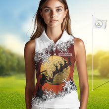 Load image into Gallery viewer, Christmas Sleeveless Golf Polo Shirts For Women Custom Ladies Golf Outfit, Christmas Golf Gifts NQS10926