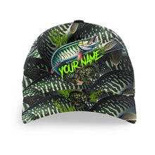 Load image into Gallery viewer, Musky (muskellunge) fisherman hat muskie fishing Custom fishing hats Unisex Fishing Baseball hat cap NQS2871