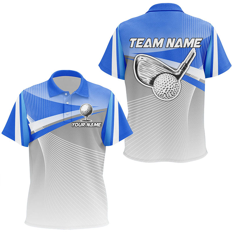 Kid golf polo shirts custom blue sport golf apparel for children, unique golf gifts for team NQS7521