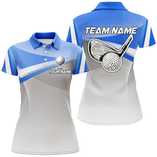 Womens golf polo shirts custom blue sport golf apparel for women, unique golf gifts for ladies NQS7521