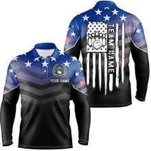 Load image into Gallery viewer, Mens bowling Polo, Quarter zip shirts Custom American flag patriotic bowling team league jerseys NQS8096