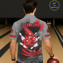 Load image into Gallery viewer, Red Sugar Skull Tattoo Custom Bowling Hawaiian Shirt, Team Bowling button up shirt NQS11528