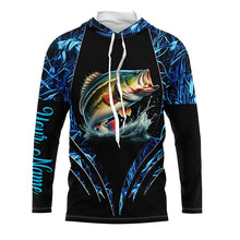 Load image into Gallery viewer, Largemouth bass fishing blue camo custom 3D All Over Printed Fishing Shirts, Bass fishing apparel NQS7898