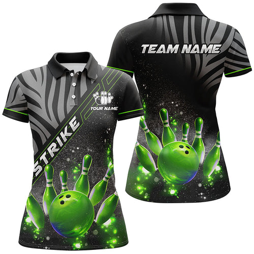 Personalized Black Camo Bowling Green Glitter custom womens bowling shirts, girls bowling outfit NQS8342