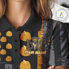 Load image into Gallery viewer, Funny Golf Polo Shirts For Women Custom Pumpkin American Flag Turkey Thanksgiving golf shirt NQS10944