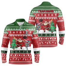 Load image into Gallery viewer, Funny ugly Christmas Santa Mens Disc golf polo shirts Custom Team Name Disc Golf Jersey Xmas Outfit NQS9028