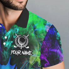 Load image into Gallery viewer, Colorful smoke Skull Golf Polo shirts for Men Custom Team Golf Jerseys, unique golf gifts NQS9610
