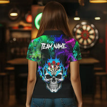 Load image into Gallery viewer, Colorful smoke Skull Darts shirts for Women Custom Team Darts Jerseys, Best Darts Gift For Player NQS9611