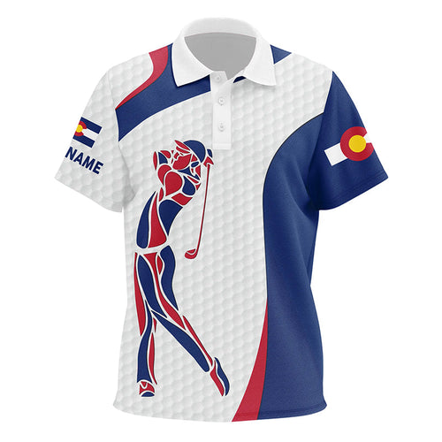 Personalized Colorado flag patriot golf white Kid golf polo shirts custom name golf gifts for Kid NQS7352
