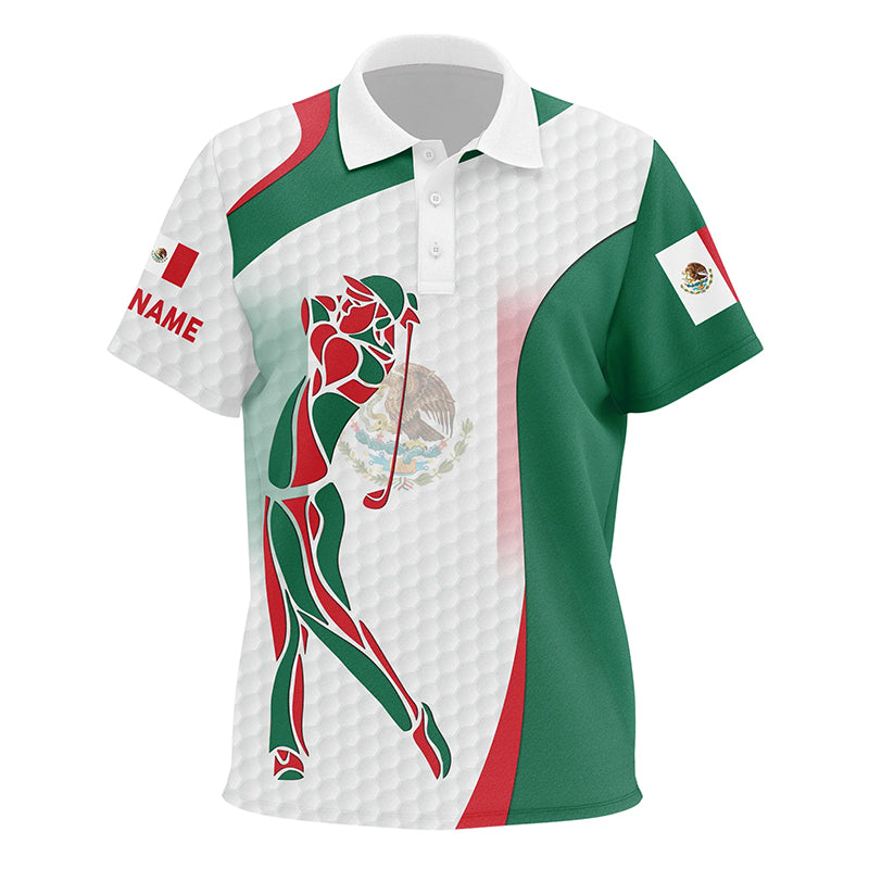 Mexican Flag Kid golf polo shirts custom patriotic golf shirts for Kid, unique golf apparel NQS7355