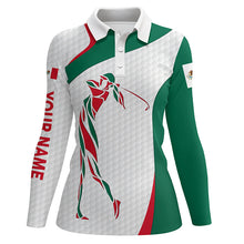 Load image into Gallery viewer, Personalized Mexican Flag patriot golf white Womens golf polo shirts custom name golf gifts NQS7354