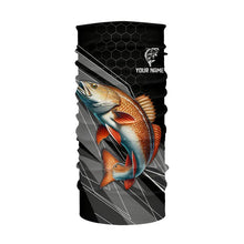 Load image into Gallery viewer, Personalized Black camo Redfish Fishing Jerseys, Red drum Long Sleeve Fishing Tournament Shirts NQS9281