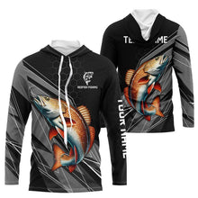 Load image into Gallery viewer, Personalized Black camo Redfish Fishing Jerseys, Red drum Long Sleeve Fishing Tournament Shirts NQS9281