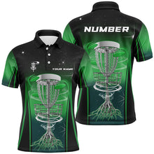 Load image into Gallery viewer, Gradient Green Light Mens disc golf polo shirt custom Disc golf outfit, mens disc golf apparel NQS7359