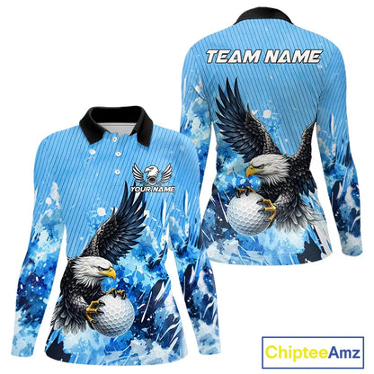 Blue Eagle Women's Golf Polo Shirts Custom Team Ladies Golf Outfit, Gift For Golf Lovers NQS11340