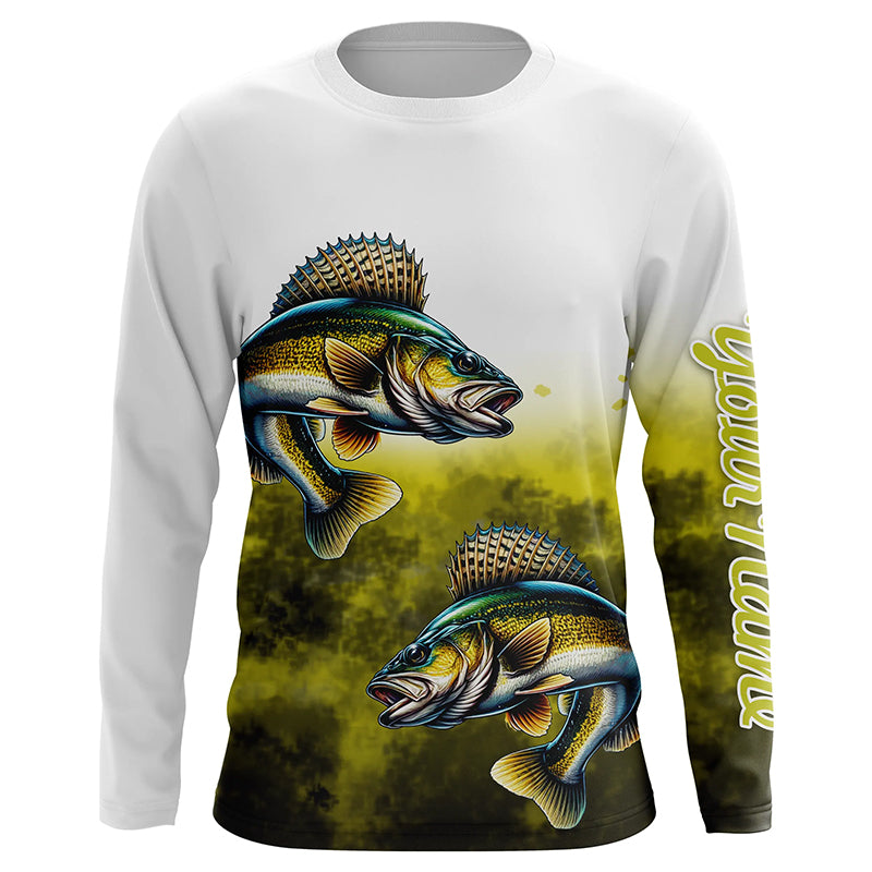 Walleye Fishing custom UV protection Fishing shirts, Walleye fishing jerseys NQS649
