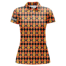 Load image into Gallery viewer, Halloween Pumpkin Seamless Orange pattern custom Womens golf polo shirts, golf attire for women NQS8140