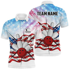 Load image into Gallery viewer, Personalized American Flag Bowling Team Shirts For Men, Patriotic Bowling Gifts NQS8822