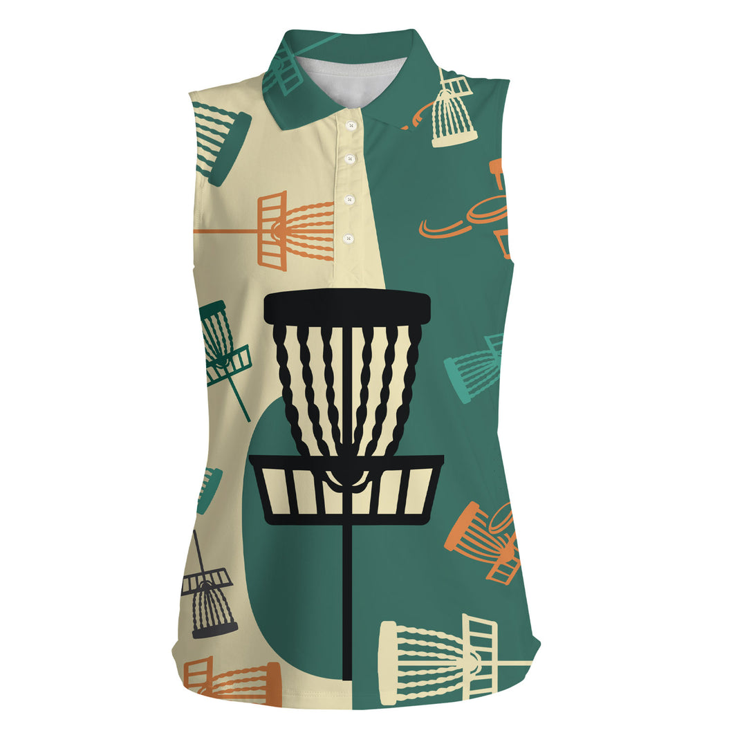 I Love Disc Golf Shirt For Women sleeveless polo shirt, Disc Golf Shirt For female Disc Golfer NQS5584