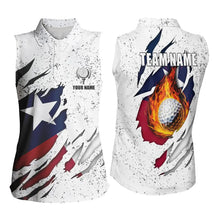 Load image into Gallery viewer, Personalized Texas Flag Grunge pattern Womens Sleeveless Polo Shirt Custom Texas Golf Team Jerseys NQS9469
