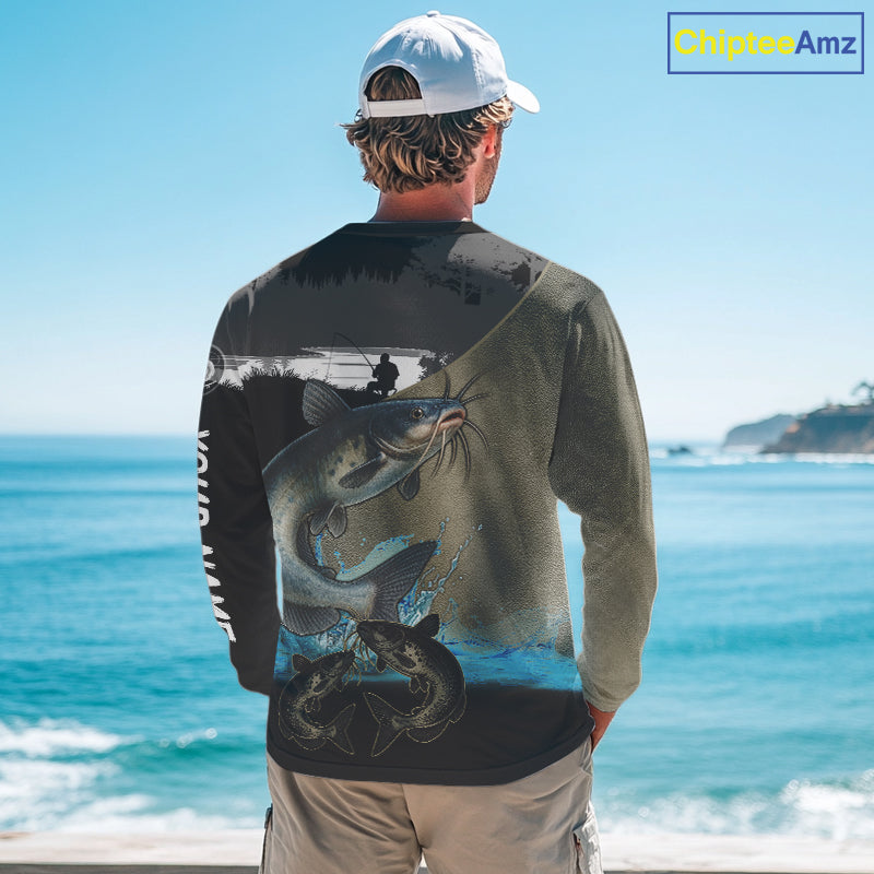 Catfish fishing scales customize performance long sleeves Fishing shirts, Catfish fishing jerseys NQS11562