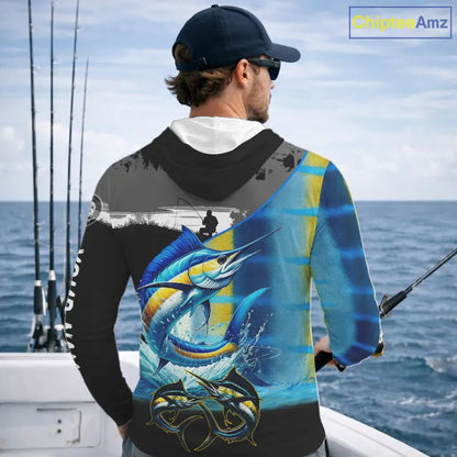 Marlin fishing scales customize performance long sleeves Fishing shirts, Marlin fishing jerseys NQS11563
