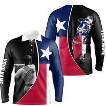 Load image into Gallery viewer, Texas Flag Mens golf polo shirts custom patriot golf tops for men, gifts for golf lovers NQS7384