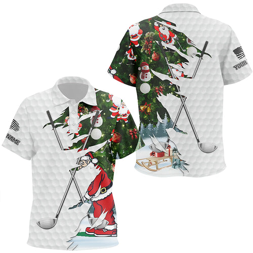 Christmas golf pattern white golf ball skin Kid golf polo shirts custom golf clubs outfit NQS6748