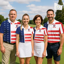 Load image into Gallery viewer, Red, White and Blue American Flag Golf Polo Shirts For Women Custom Patriotic Team Ladies Golf Outfit NQS11158