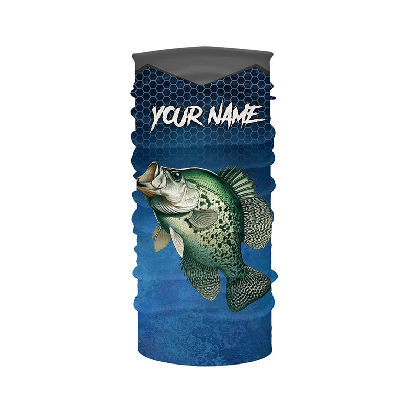 Blue camo Crappie fishing Custom performance long sleeve team Crappie fishing tournament shirts NQS7717