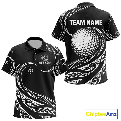 Black and White Tribal Pattern Golf Ball Kid Golf Polo Shirts custom unique Kid golf apparel NQS9821