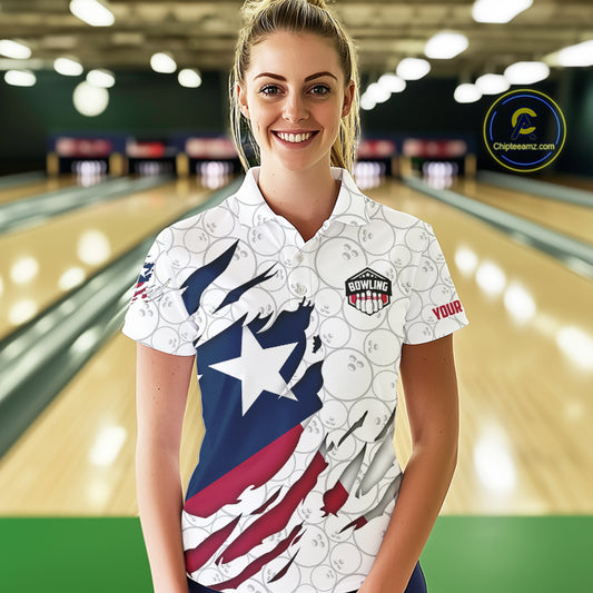 Personalized Texas Flag Camo Bowling Shirts For Women Custom patriotic Texas Bowling Team Jerseys NQS11173
