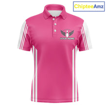 Load image into Gallery viewer, Custom Retro Pink Bowling Polo Shirts, Bowling 1/4 zip jersey For Men, Team Bowling League jerseys NQS11589