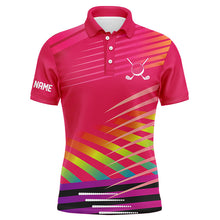 Load image into Gallery viewer, Pink Mens Golf Polo Shirts Custom Name Golf Shirts For Men, Personalized Golf Gifts NQS7734