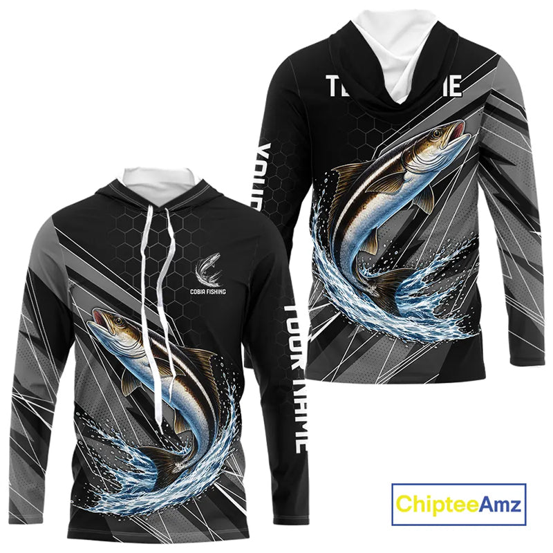 Personalized Black camo Cobia Fishing Jerseys, Cobia Tournament fishing team shirts NQS11380