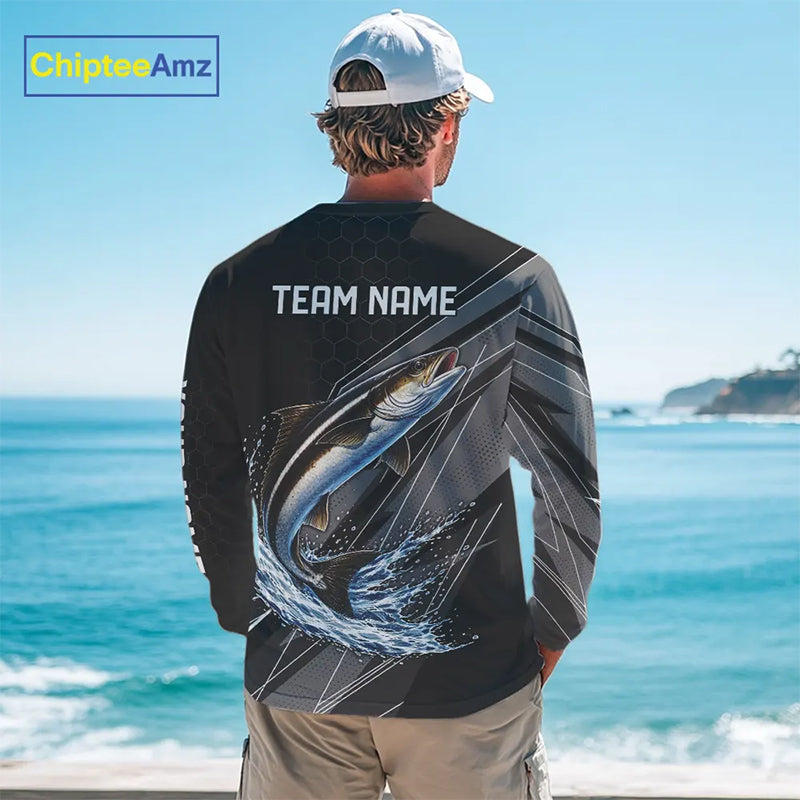 Personalized Black camo Cobia Fishing Jerseys, Cobia Tournament fishing team shirts NQS11380