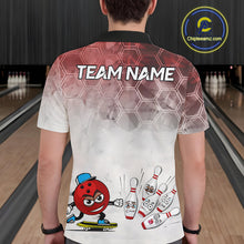 Load image into Gallery viewer, Funny Bowling Polo Shirts For Men, 1/4 zip shirts Custom Bowling Team Jerseys Gift For Bowler | Red NQS11388