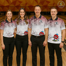 Load image into Gallery viewer, Funny Bowling Polo Shirts For Men, 1/4 zip shirts Custom Bowling Team Jerseys Gift For Bowler | Red NQS11388