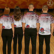 Load image into Gallery viewer, Funny Bowling Polo Shirts For Men, 1/4 zip shirts Custom Bowling Team Jerseys Gift For Bowler | Red NQS11388