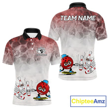 Load image into Gallery viewer, Funny Bowling Polo Shirts For Men, 1/4 zip shirts Custom Bowling Team Jerseys Gift For Bowler | Red NQS11388