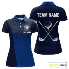 Load image into Gallery viewer, Blue Pattern Women Golf polo shirts custom Team name golf outfit for ladies, unique golf gifts NQS9874